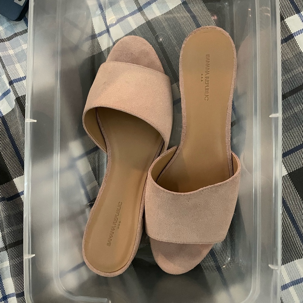 Pink Suede Mules